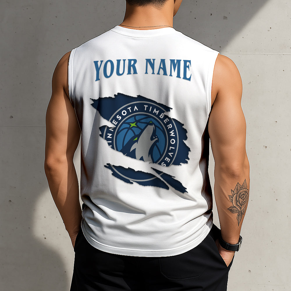 LIMITED EDITION - NEW CUSTOMIZED NBA05 MTW MINNESOTA TIMBERWOLVES TANKTOP & GYM SHIRT
