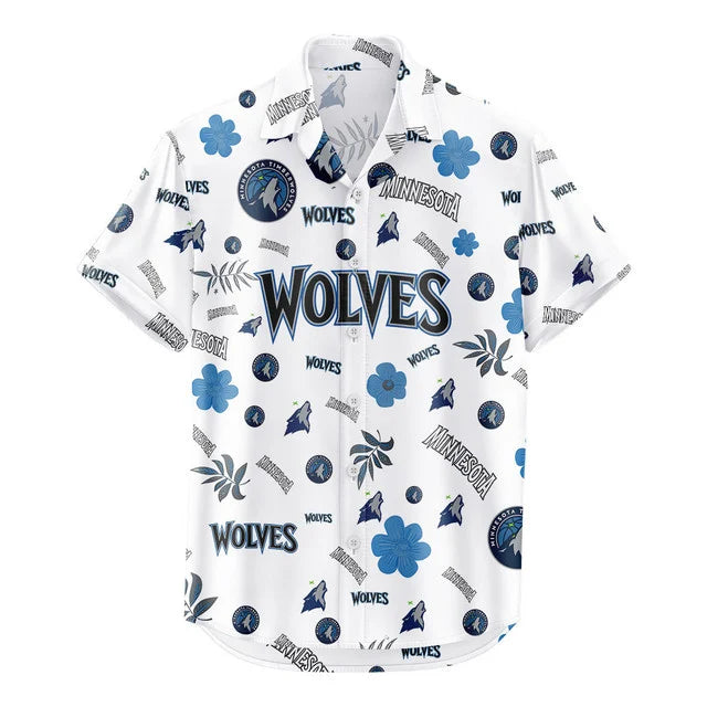 LIMITED EDITION - NEW CUSTOMIZED NBA05 MTW MINNESOTA TIMBERWOLVES UNISEX HAWAIIAN SHIRT & SHORTS SET