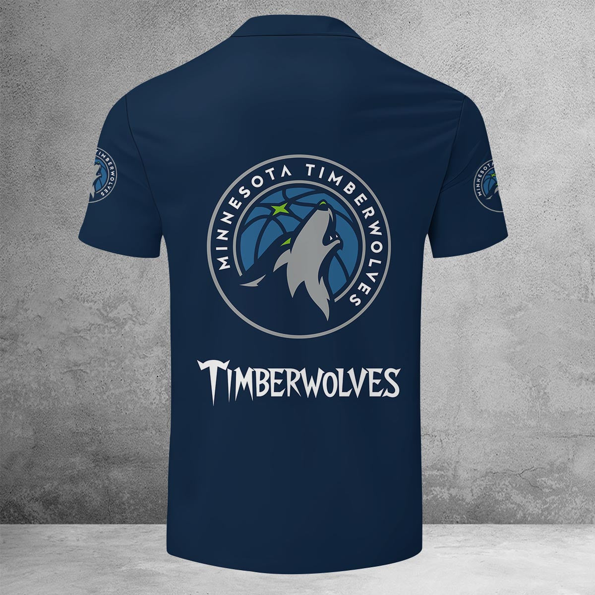 LIMITED EDITION - NEW NBA05 MT MINNESOTA TIMBERWOLVES CUSTOMIZED ZIP POLO SHIRT