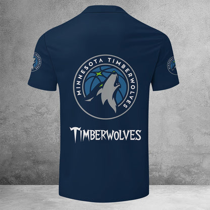 LIMITED EDITION - NEW NBA05 MT MINNESOTA TIMBERWOLVES CUSTOMIZED ZIP POLO SHIRT