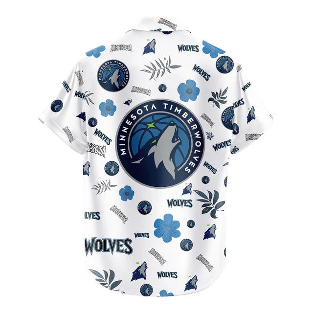 LIMITED EDITION - NEW CUSTOMIZED NBA05 MTW MINNESOTA TIMBERWOLVES UNISEX HAWAIIAN SHIRT & SHORTS SET
