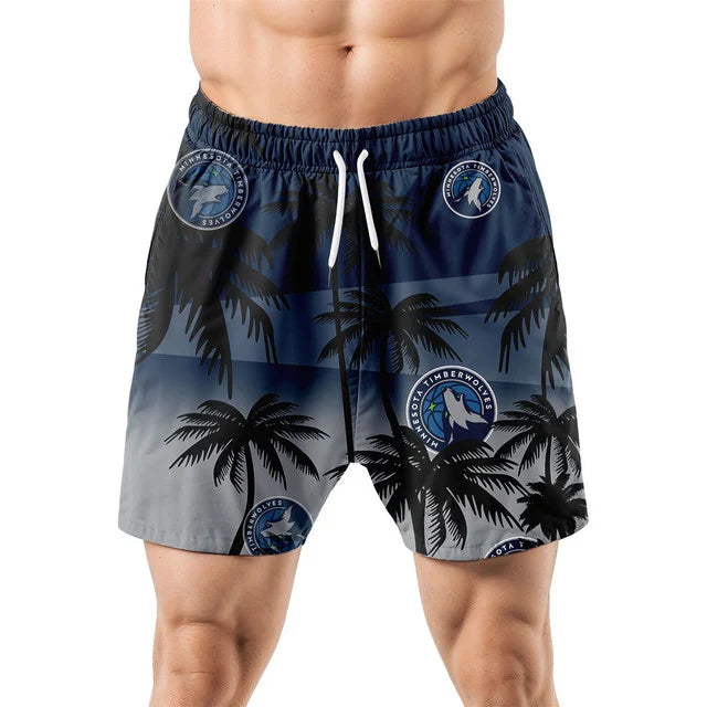 LIMITED EDITION - NEW CUSTOMIZED NBA05 MTW MINNESOTA TIMBERWOLVES UNISEX HAWAIIAN SHIRT & SHORTS SET