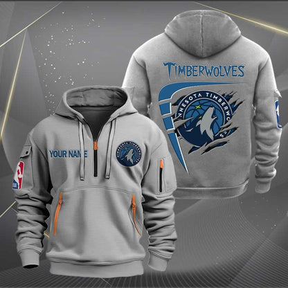 [HOT DEAL] NEW CUSTOMIZED NBA05 MT MINNESOTA TIMBERWOLVES QUARTER ZIP HOODIE