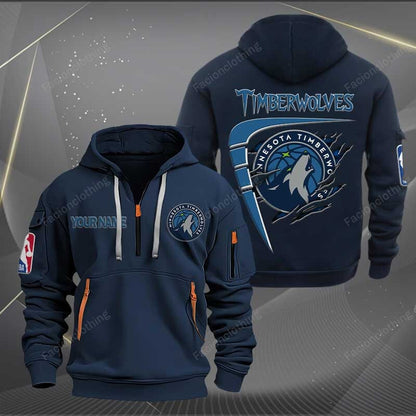 [HOT DEAL] NEW CUSTOMIZED NBA05 MT MINNESOTA TIMBERWOLVES QUARTER ZIP HOODIE