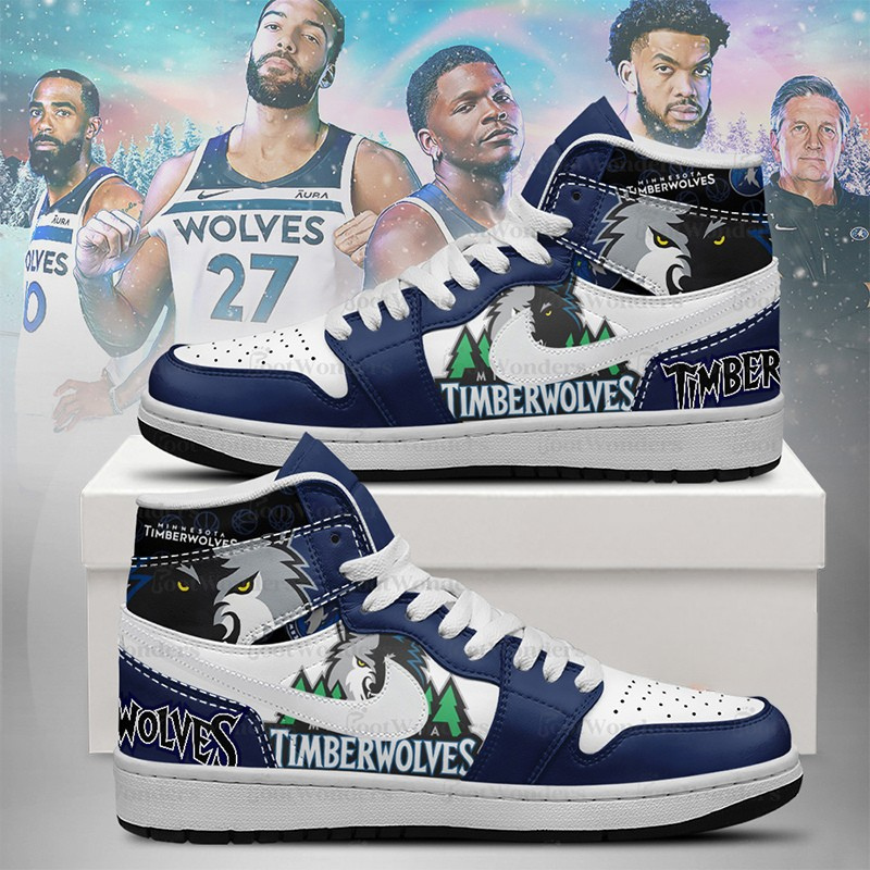 [HOT DEAL] NEW CUSTOMIZED NBA05 MTW MINNESOTA TIMBERWOLVES AIR JORDAN SNEAKERS