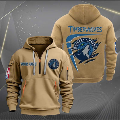 [HOT DEAL] NEW CUSTOMIZED NBA05 MT MINNESOTA TIMBERWOLVES QUARTER ZIP HOODIE