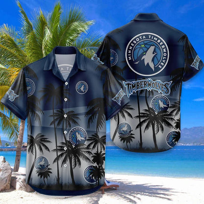 LIMITED EDITION - NEW CUSTOMIZED NBA05 MTW MINNESOTA TIMBERWOLVES UNISEX HAWAIIAN SHIRT & SHORTS SET