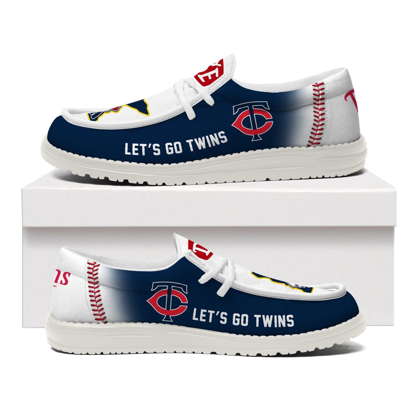 LIMITED EDITION - NEW CUSTOMIZED MLB22 MTS MINNESOTA TWINS LOAFER SHOES