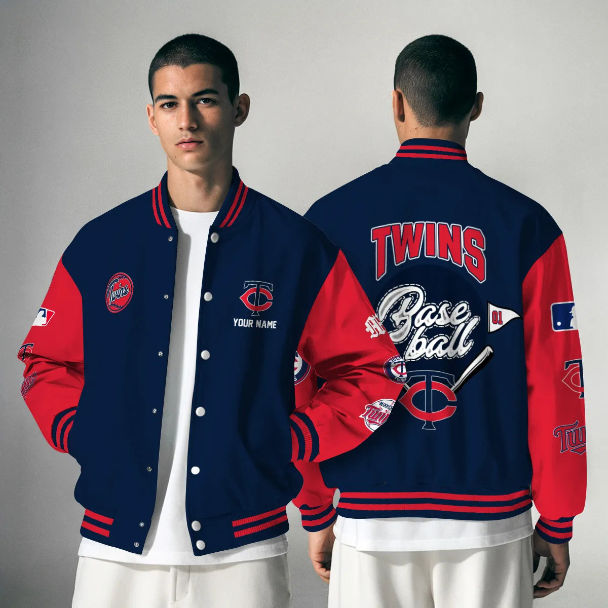 LIMITED EDITION - NEW PREMIUM MLB22 MTS MINNESOTA TWINS SATIN VARSITY JACKET