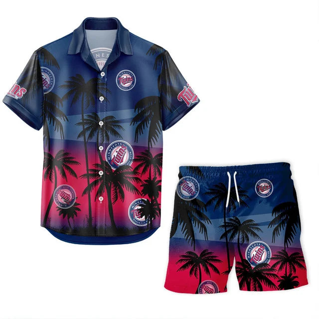 LIMITED EDITION - NEW CUSTOMIZED MLB22 MTS MINNESOTA TWINS UNISEX HAWAIIAN SHIRT & SHORTS SET