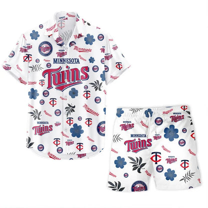 LIMITED EDITION - NEW CUSTOMIZED MLB22 MTS MINNESOTA TWINS UNISEX HAWAIIAN SHIRT & SHORTS SET