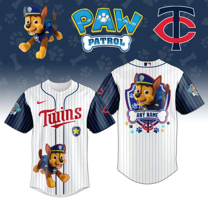 LIMITED EDITION - NEW CUSTOMIZED MLB22 MTS MINNESOTA TWINS x PAW PATROL BASEBALL JERSEY & CAP