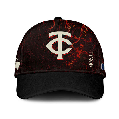 LIMITED EDITION - NEW CUSTOMIZED MLB22 MTS MINNESOTA TWINS x GODZILLA BASEBALL JERSEY & CAP