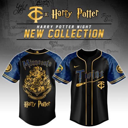 LIMITED EDITION - NEW CUSTOMIZED MLB22 MN TWINS x HARRY POTTER BASEBALL JERSEY & CAP