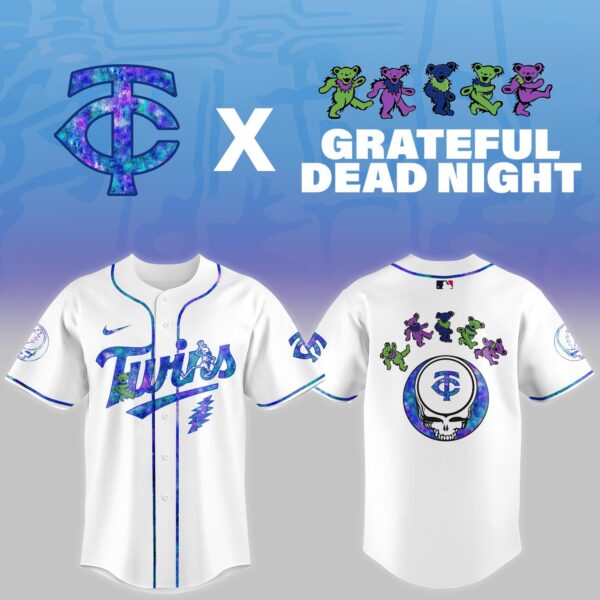 LIMITED EDITION - NEW CUSTOMIZED MLB22 MN TWINS x GRATEFUL DEAD BASEBALL JERSEY