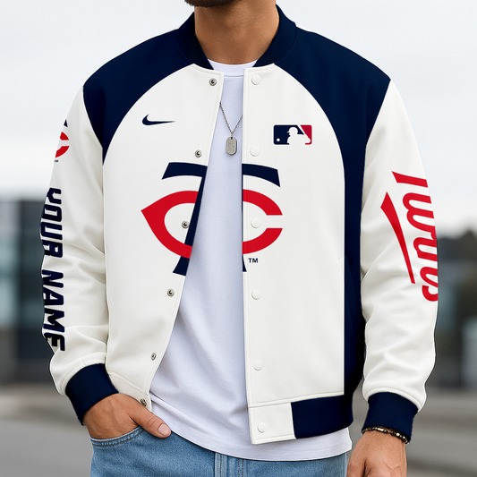 LIMITED EDITION - NEW CUSTOMIZED MLB22 MTS MINNESOTA TWINS BASEBALL JACKET, SATIN VARSITY JACKET
