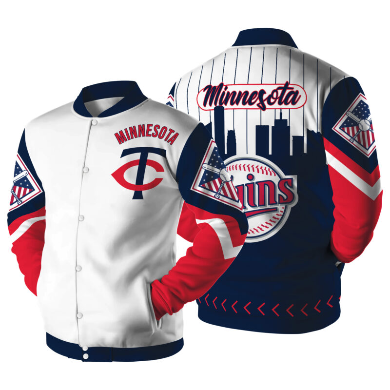 LIMITED EDITION - NEW CUSTOMIZED MLB22 MN TWINS SATIN VARSITY & BASEBALL JACKET