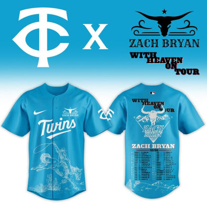 LIMITED EDITION - NEW CUSTOMIZED MLB22 MTS MINNESOTA TWINS x ZACH BRYAN BASEBALL JERSEY & CAP