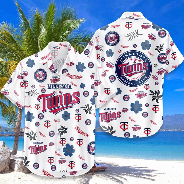 LIMITED EDITION - NEW CUSTOMIZED MLB22 MTS MINNESOTA TWINS UNISEX HAWAIIAN SHIRT & SHORTS SET