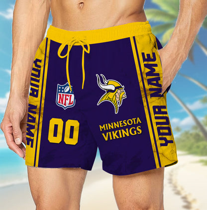 LIMITED EDITION - NEW CUSTOMIZED NFL05 MVK MINNESOTA VIKINGS UNISEX SHORT PANTS
