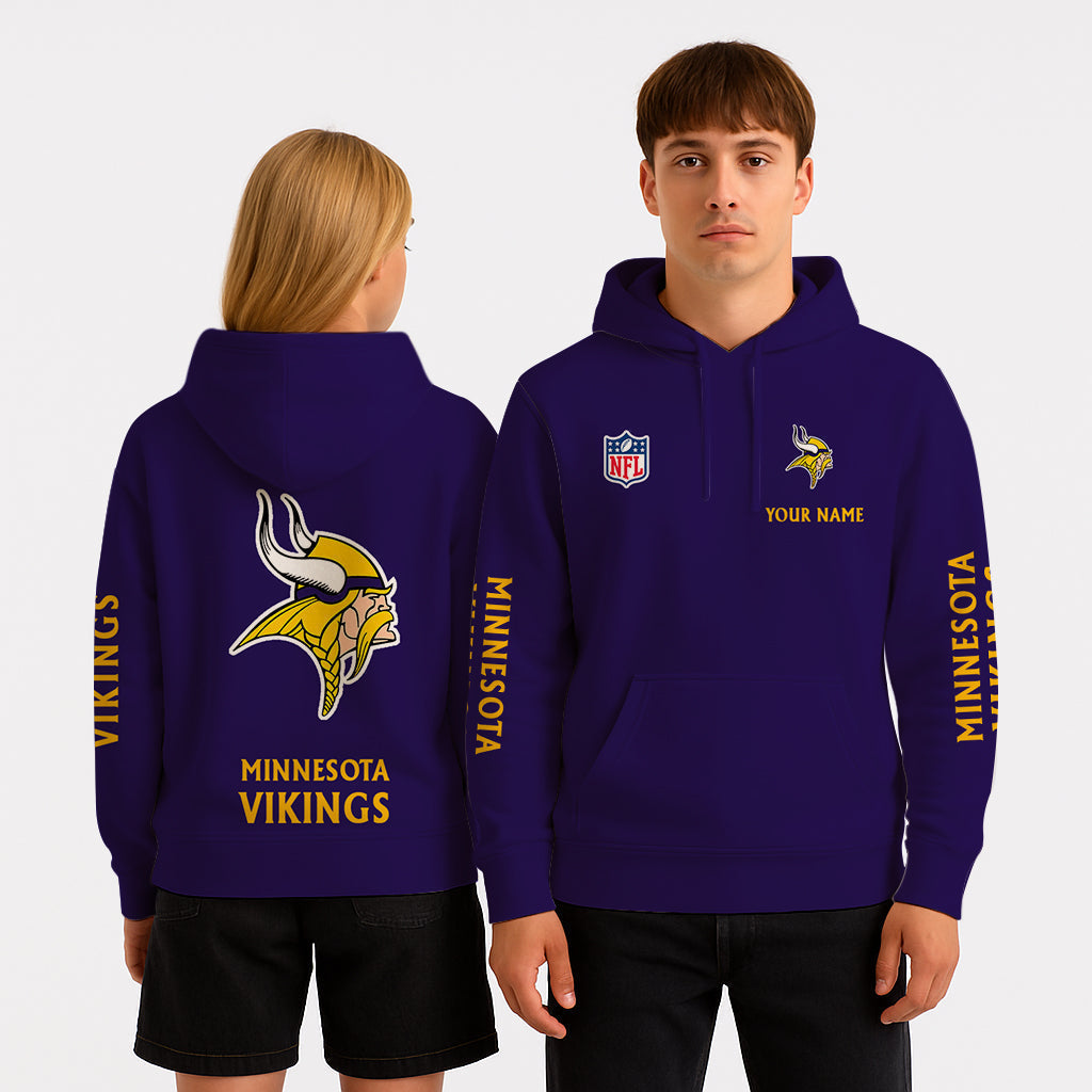 LIMITED EDITION - NEW CUSTOMIZED NFL05 MVK MINNESOTA VIKINGS UNISEX HOODIE