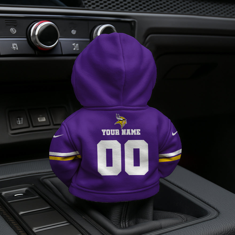 LIMITED EDITION - NEW CUSTOMIZED NFL05 MVK MINNESOTA VIKINGS AUTOMOTIVE HOODIE SHIFT KNOB COVER