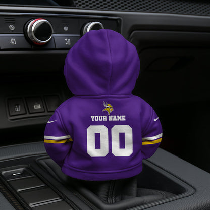 LIMITED EDITION - NEW CUSTOMIZED NFL05 MVK MINNESOTA VIKINGS AUTOMOTIVE HOODIE SHIFT KNOB COVER