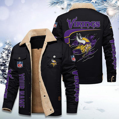 LIMITED EDITION - NEW CUSTOMIZED NFL05 MVK MINNESOTA VIKINGS FLEECE JACKET