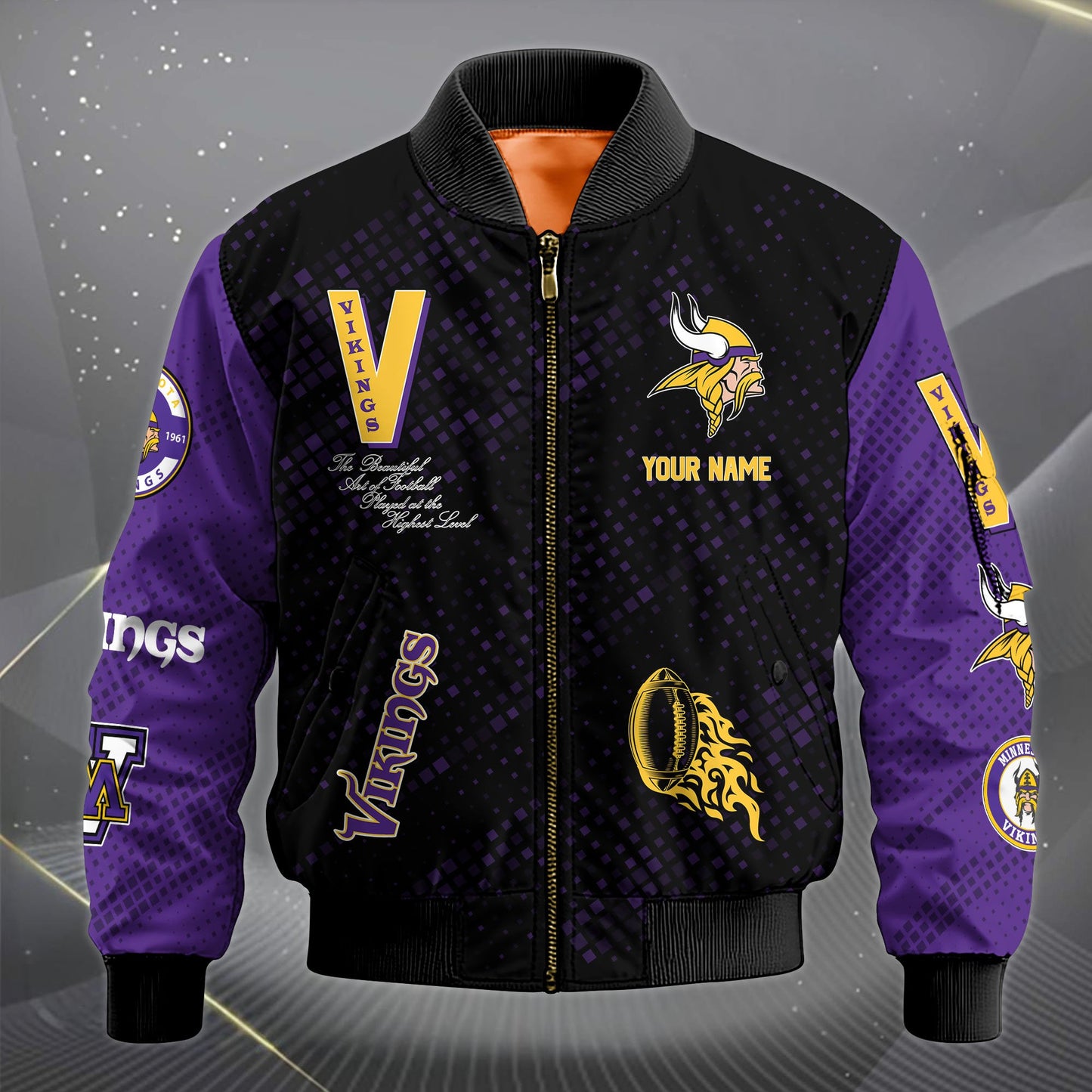 LIMITED EDITION - NEW CUSTOMIZED NFL05 MVK MINNESOTA VIKINGS SATIN VARSITY JACKET & LONG PANTS