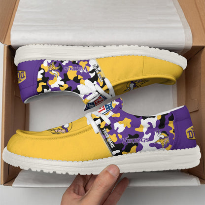 LIMITED EDITION - NEW CUSTOMIZED NFL05 MVK MINNESOTA VIKINGS LOAFER SHOES