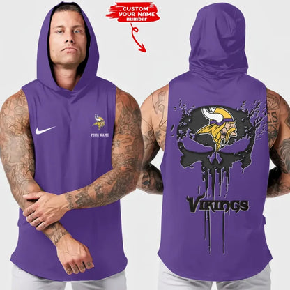LIMITED EDITION - NEW CUSTOMIZED NFL05 MVK MINNESOTA VIKINGS HOODED TANK TOP