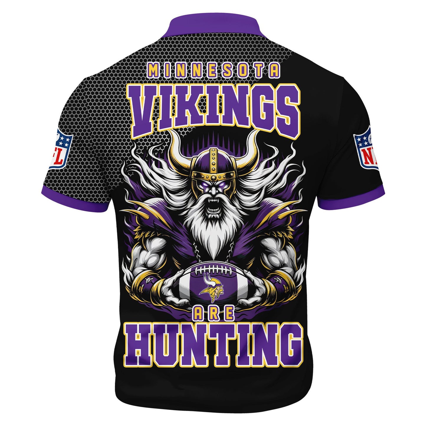 LIMITED EDITION - NEW CUSTOMIZED NFL05 MVK MINNESOTA VIKINGS HARLEY-DAVIDSON POLO WITH ZIPPER SHIRT