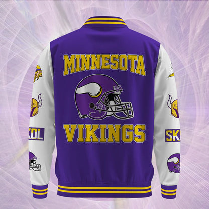 LIMITED EDITION - NEW CUSTOMIZED NFL05 MVK MINNESOTA VIKINGS BASEBALL JACKET