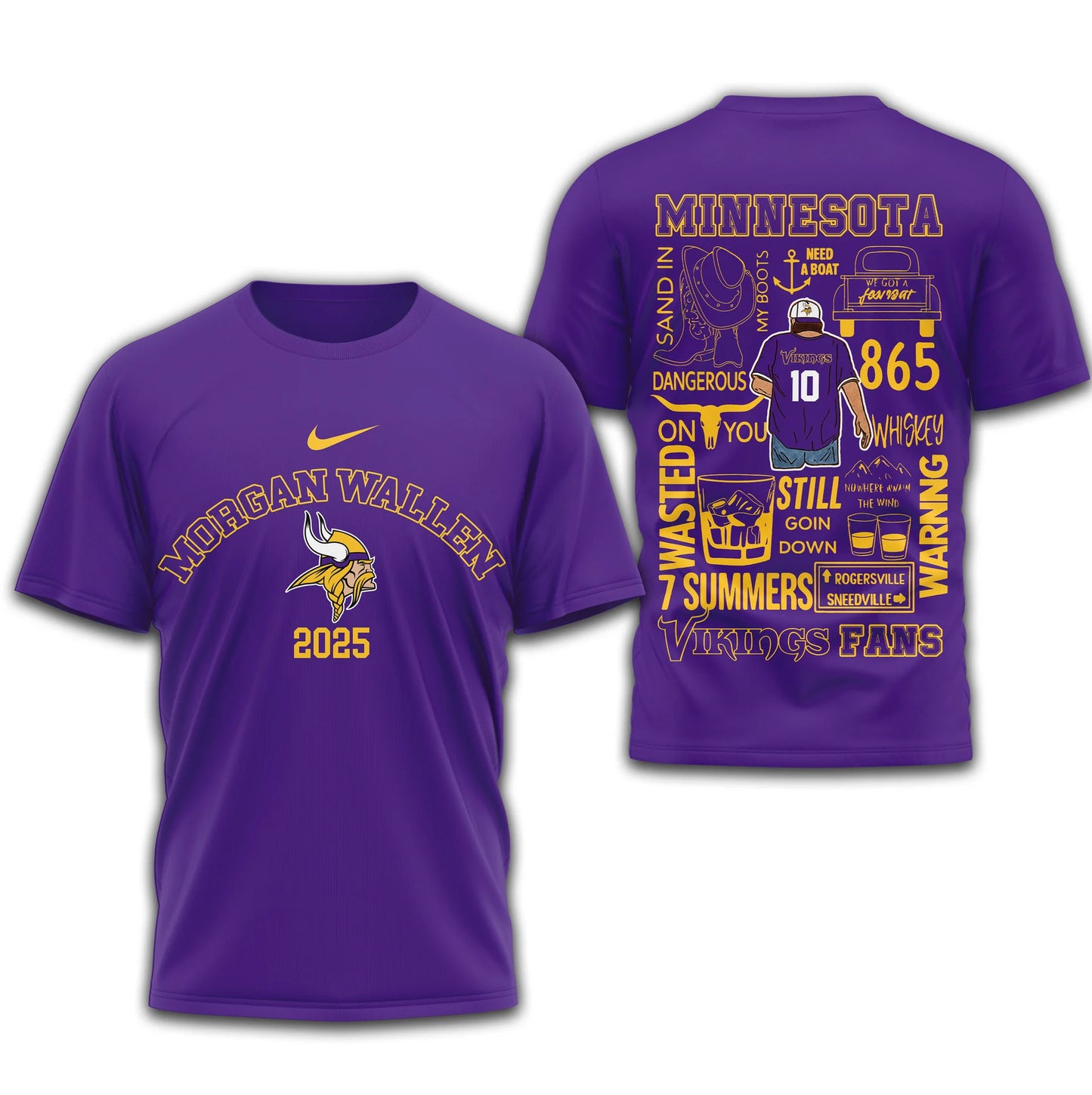LIMITED EDITION - NEW CUSTOMIZED NFL05 MVK MINNESOTA VIKINGS T-SHIRT | MULTIPLE COLORS AVAILABLE