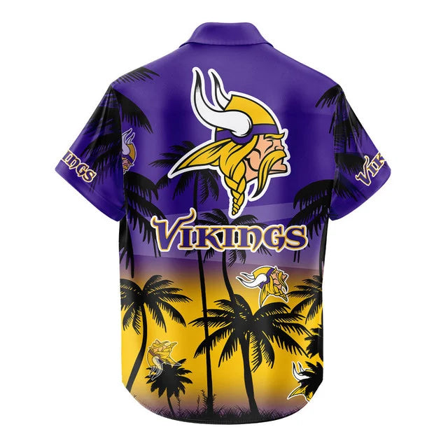 LIMITED EDITION - NEW CUSTOMIZED NFL05 MVK MINNESOTA VIKINGS UNISEX HAWAIIAN SHIRT & SHORTS SET