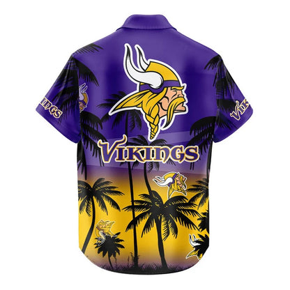 LIMITED EDITION - NEW CUSTOMIZED NFL05 MVK MINNESOTA VIKINGS UNISEX HAWAIIAN SHIRT & SHORTS SET