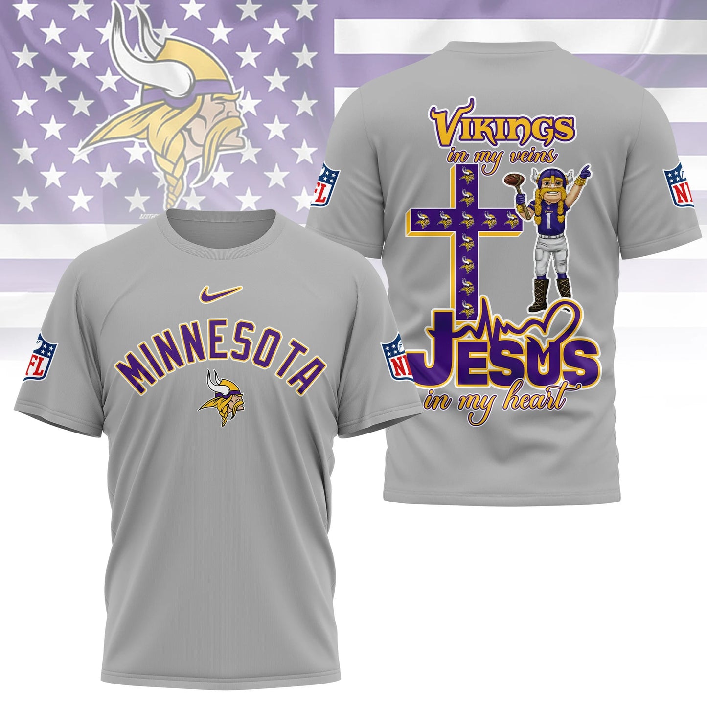 LIMITED EDITION - NEW CUSTOMIZED NFL05 MVK MINNESOTA VIKINGS T-SHIRT | MULTIPLE COLORS AVAILABLE