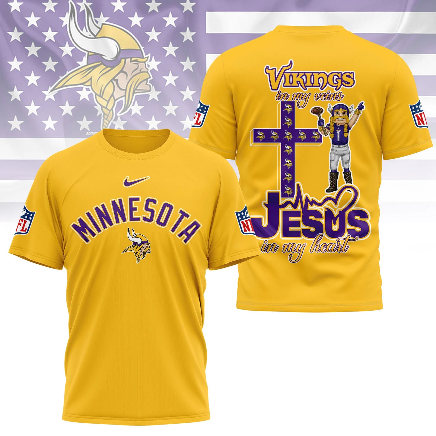 LIMITED EDITION - NEW CUSTOMIZED NFL05 MVK MINNESOTA VIKINGS T-SHIRT | MULTIPLE COLORS AVAILABLE