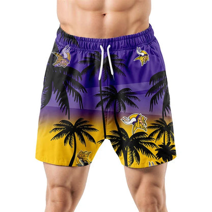 LIMITED EDITION - NEW CUSTOMIZED NFL05 MVK MINNESOTA VIKINGS UNISEX HAWAIIAN SHIRT & SHORTS SET