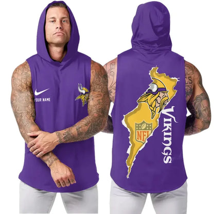 LIMITED EDITION - NEW CUSTOMIZED NFL05 MVK MINNESOTA VIKINGS HOODED TANK TOP