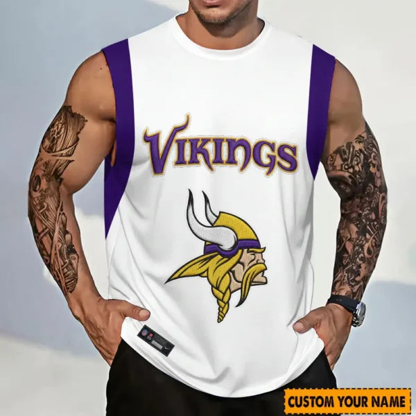 LIMITED EDITION - NEW CUSTOMIZED NFL05 MVK MINNESOTA VIKINGS TANKTOP & GYM SHIRT