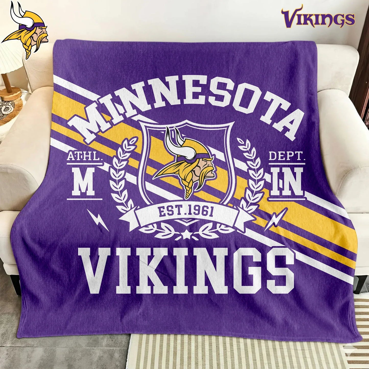 LIMITED EDITION - NEW CUSTOMIZED NFL05 MVK MINNESOTA VIKINGS NORMAL & FLEECE BLANKET