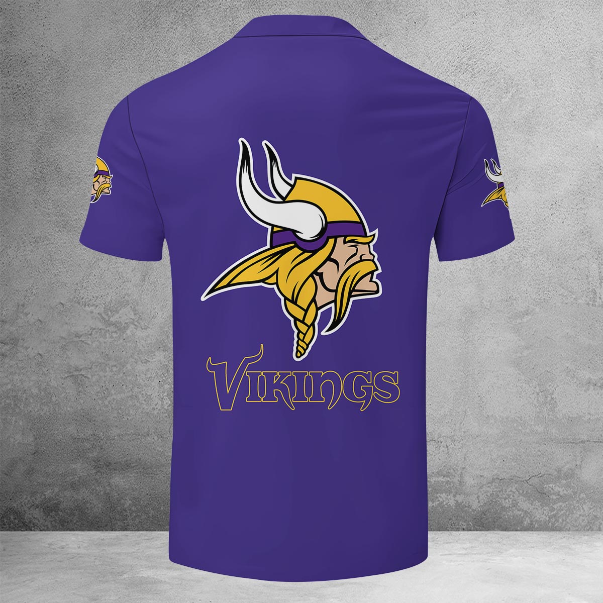 LIMITED EDITION - NEW CUSTOMIZED NFL05 MVK MINNESOTA VIKINGS ZIP POLO SHIRT