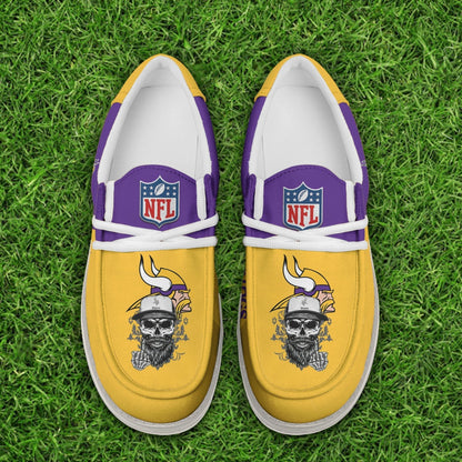 LIMITED EDITION - NEW CUSTOMIZED NFL05 MVK MINNESOTA VIKINGS LOAFER SHOES