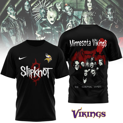 LIMITED EDITION - NEW CUSTOMIZED NFL05 MVK MINNESOTA VIKINGS SLIPKNOT 3D SHIRT