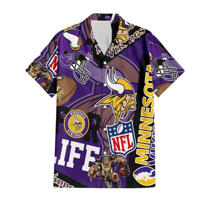 LIMITED EDITION - NEW CUSTOMIZED NFL05 MVK MINNESOTA VIKINGS UNISEX HAWAIIAN SHIRT & SHORTS SET