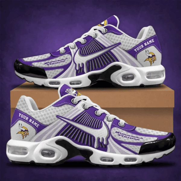 LIMITED EDITION - NEW CUSTOMIZED NFL05 MVK MINNESOTA VIKINGS UNISEX AIR MAX PLUS SNEAKERS