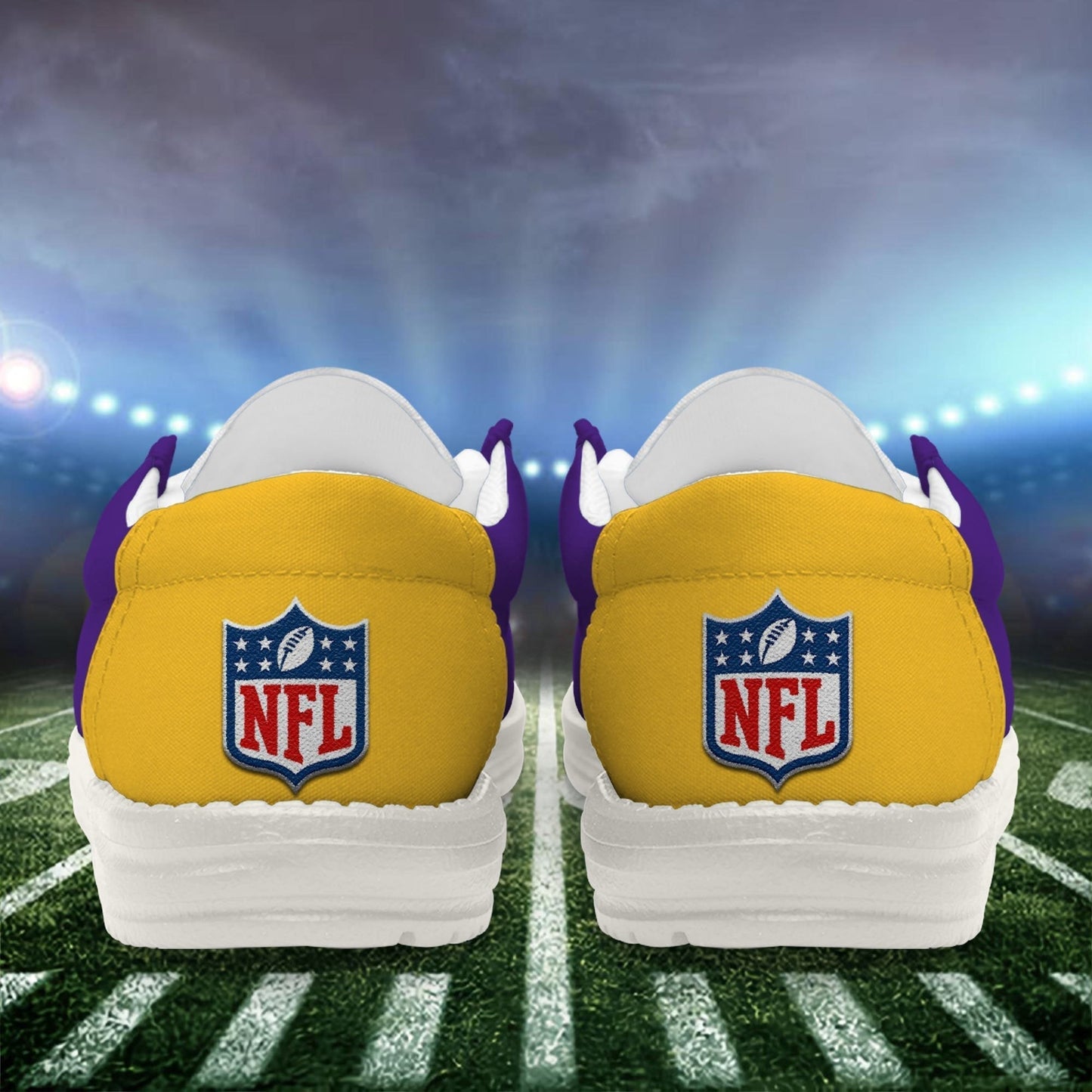 LIMITED EDITION - NEW CUSTOMIZED NFL05 MVK MINNESOTA VIKINGS LOAFER SHOES