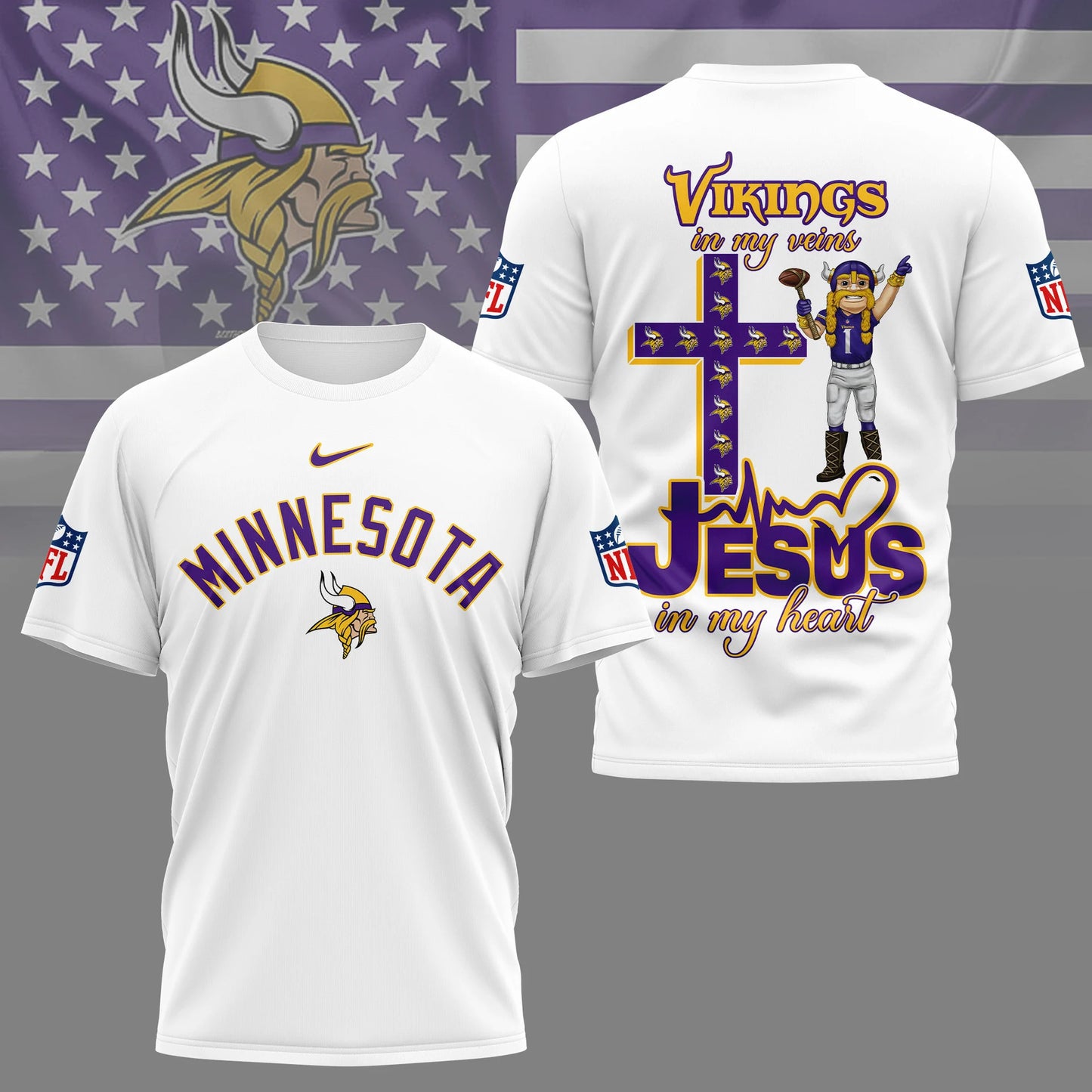 LIMITED EDITION - NEW CUSTOMIZED NFL05 MVK MINNESOTA VIKINGS T-SHIRT | MULTIPLE COLORS AVAILABLE
