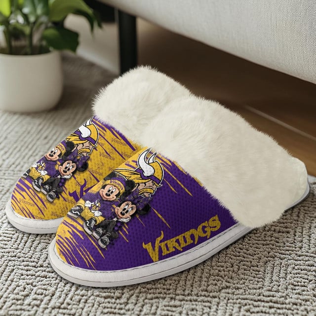[SPECIAL OFFER] NEW CUSTOMIZED NFL05 MVK MINNESOTA VIKINGS COTTON SLIPPERS